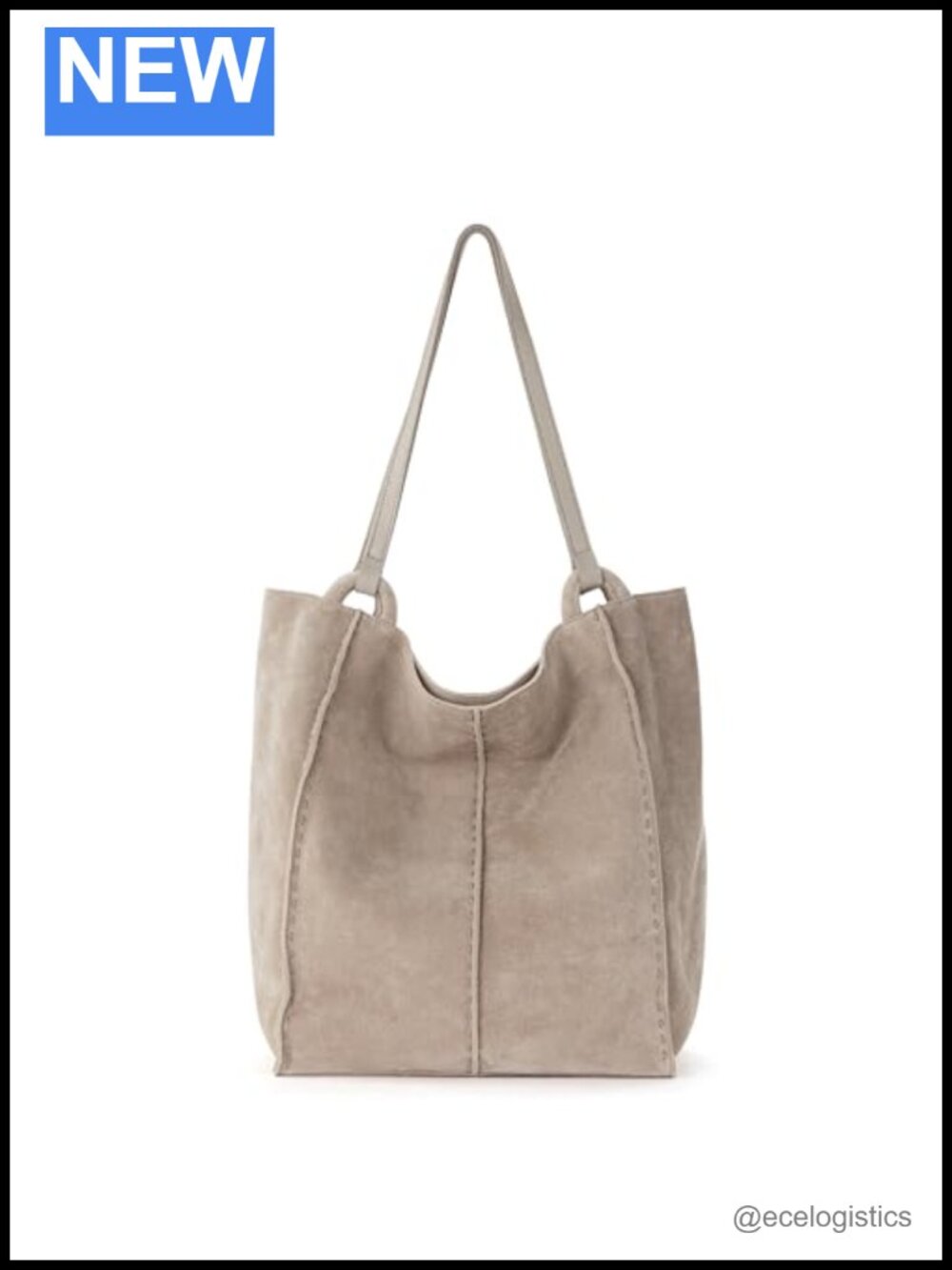 Leather Tote Bag - Vegan Suede Lining - Hand Stitch - Travel - Repreve